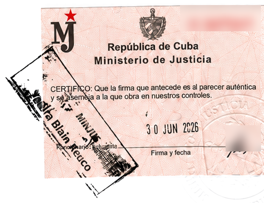 Sello del Ministerio de Justicia de Cuba