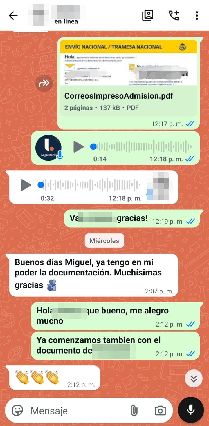 Mensaje de cliente