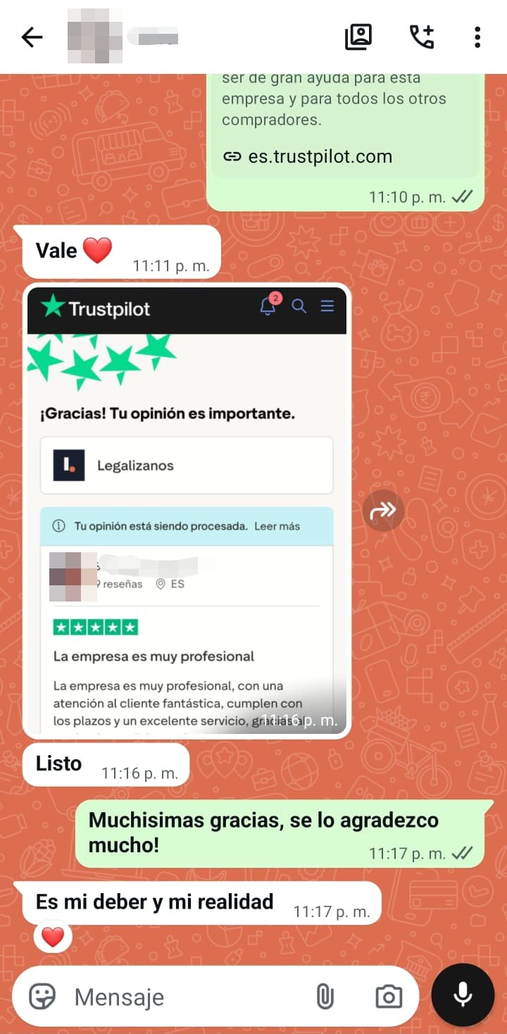 Mensaje de cliente